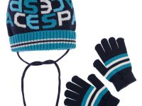 Комплект вязаный для мальчика: шапка, перчатки