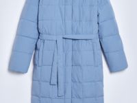 Стеганое утепленное пальто с капюшоном