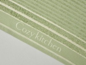Комплект махровых полотенец COZY Kitchen, зеленый