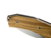 Нож складной LionSteel KUR UL Olive Wood Flipper, сталь Uddeholm Sleipner®, рукоять оливковое дерево