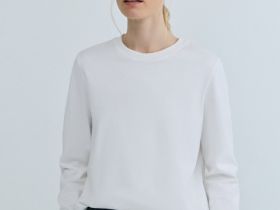 Базовый лонгслив из хлопка, Белый