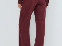 Прямые брюки из искусственной замши, Фиолетовый