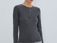 Лонгслив с пуговицами, Серый