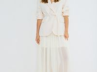 Юбка из шифона, Бежевый