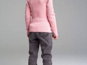 Брюки текстильные джинсовые утепленные флисом для девочек