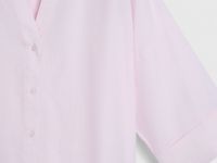 Рубашка в полоску с рукавом 3/4, Розовый