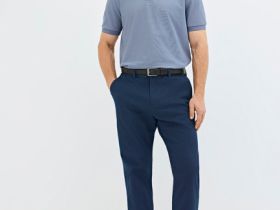 Поло из шелковистого пике, Синий