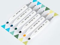 Набор маркеров для скетчинга MESHU 6 цв, морские цвета