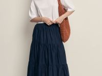 Юбка макси на резинке со съемной подкладкой