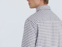 Рубашка в клетку из хлопка оксфорд, Бежевый