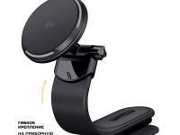 Автомобильный держатель Deppa (55212) MageSafe QI2 Flex для смартфона в воздуховод 15W (черный)