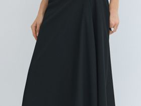 Асимметричная юбка миди, Черный