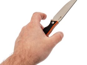 Нож Коршун Техно малый, сталь N690, рукоять G10 черно-оранжевый