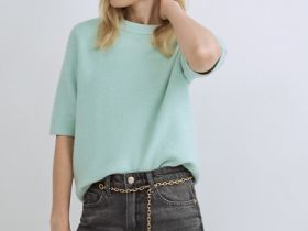 Джемпер с коротким рукавом, Зеленый