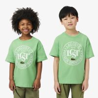 Детская футболка Lacoste из хлопка с принтом