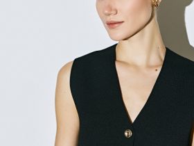 Жилет на пуговицах, Черный