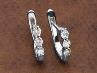 Серьги из белого золота с бриллиантами э4701сг09170500