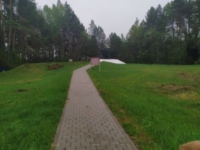 Памятник-монумент партизанам, погибшим в Великую Отечественную войну 1941-1945 гг., скульптор М.С. Альтшулер, архитекторы Ю.К. Абрамейцев, В.И. Попов, медь, бетон, 1978 г.