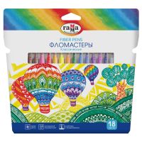 Набор фломастеров Гамма "Классические", 18 цв., смываемые, картон. упак., европодвес