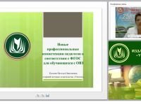 Новые профессиональные компетенции педагогов в соответствии с ФГОС для обучающихся с ОВЗ