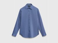 Рубашка из структурной ткани, Синий