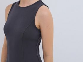 Трикотажное платье, Серый