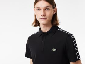 Мужское поло Lacoste с контрастной полосой