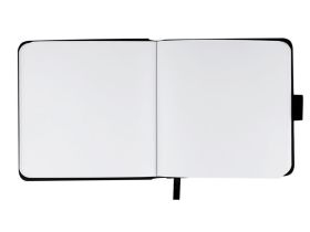 Скетчбук Гамма "Студия" 12х12 см 100 л 110 г, черный, твердая обложка, на резинке, белая