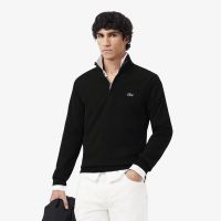 Мужской хлопковый свитер Lacoste на молнии с высоким воротом
