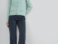 Джинсы клёш с высокой посадкой, Синий