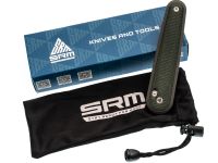 Складной нож SRM 251MB-MG, сталь N690, рукоять зеленая микарта