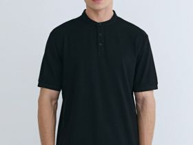 Поло с воротником-стойкой, Черный