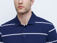 Поло в полоску, Синий