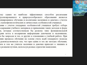 Вебинар "Гендерный подход как условие здоровьесбережения младших школьников"