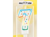 Свеча для торта с держателем MESHU "Цифра 7", 8,5 см, блистер