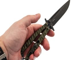 Нож-бабочка (балисонг) НОКС Финка Б Black, сталь D2, рукоять G10