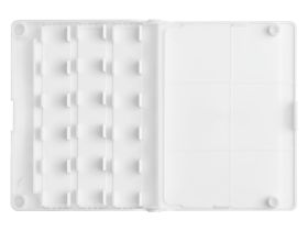 Пенал для акварели пластиковый Гамма, 12 кювет, белый, с палитрой