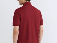Поло из двуцветного пике, Красный