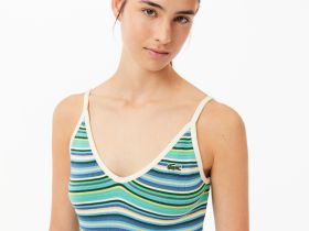 Женское длинное платье Lacoste в полоску