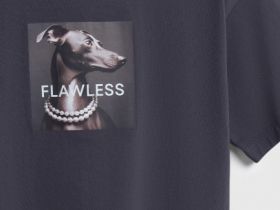 Футболка оверсайз с принтом, Серый