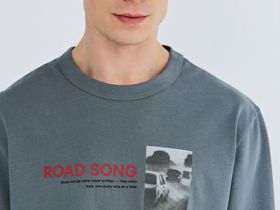 Футболка из плотного джерси с принтом, Серый