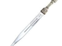 Сувенирный кавказский кинжал K-01, мельхиор, кожа