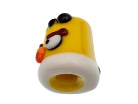 Бусина Angry bird, желтая, стекло