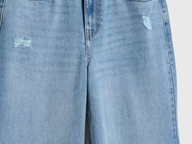Прямые свободные джинсы, Голубой
