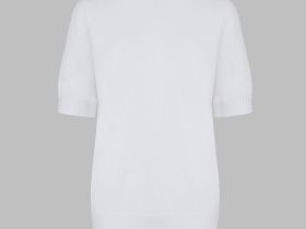 Легкий джемпер прямого кроя с коротким рукавом