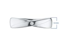 Обручальное кольцо из серебра с бриллиантом э0601кц02184900