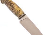 Охотничий нож Сокол, сталь М398, рукоять стабилизированный кап клена, мельхиор