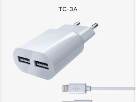 Зарядное устройство Red Line ТС-3A 2-в-1 с кабелем Apple Lightning Белое
