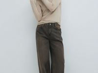 Лонгслив с шёлком, Бежевый