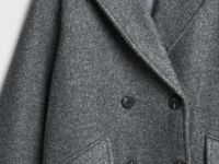 Длинное двубортное пальто, Серый